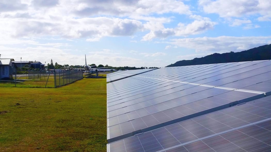 New Zealand Aid funded mini solar farm in the Cook Islands.
