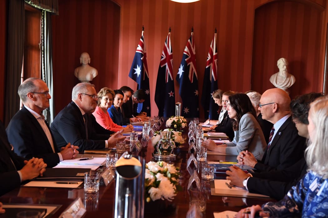 Prime Minister Jacinda Ardern meets with her Australian counterpart Scott Morrison.