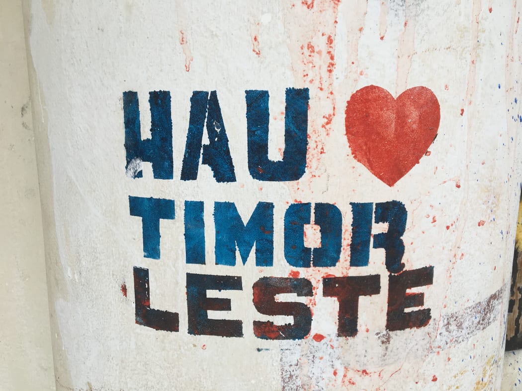 A sign reading "I love Timor Leste" Many young Timorese say while their elders fought for independence, they are fighting for development