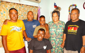 These four I-Kiribati were rescued by the fishing vessel Kwila 888 after its helicopter pilot spotted the two 15-foot boats drifting about five miles apart in the central Pacific Ocean.