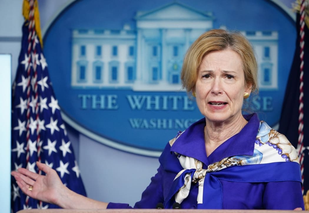 (FILES) In this file photo taken on May 22, 2020 Response coordinator for White House Coronavirus Task Force Deborah Birx  speaks to the press, in the Brady Briefing Room of the White House in Washington, DC.