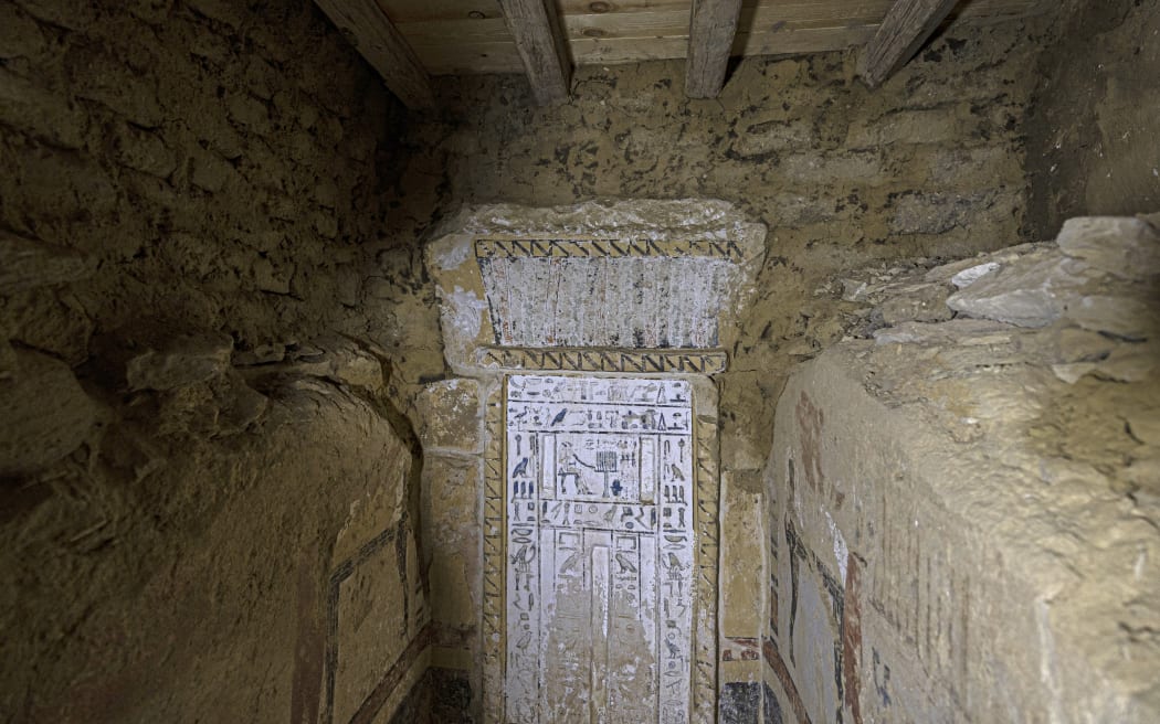 One of the newly discovered tombs at the Saqqara archaeological site, south of Cairo, on 26 January, 2023.