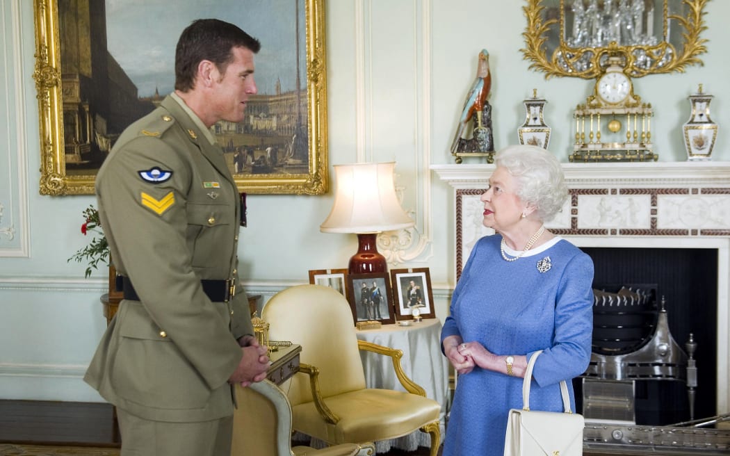 Ben Roberts-Smith received the Victoria Cross for gallantry in Afghanistan from the late Queen Elizabeth at Buckingham Palace in 2011.