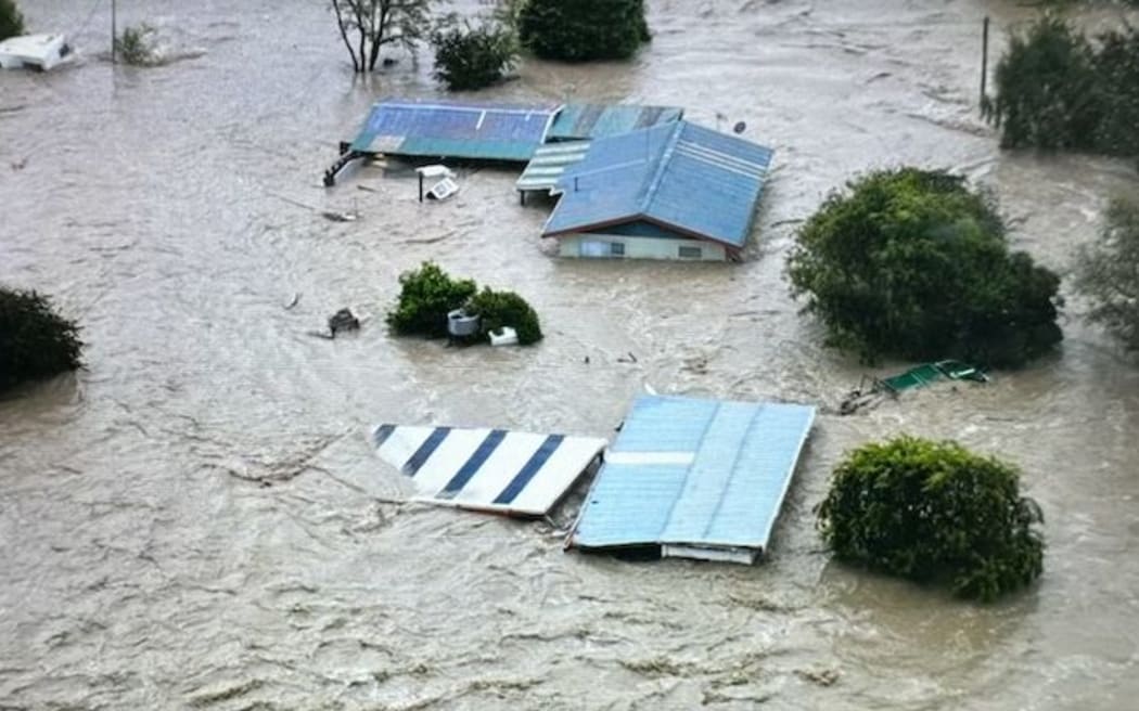 the small township of Fernhill west of Hastings after the Ngaruroro River burst its banks.