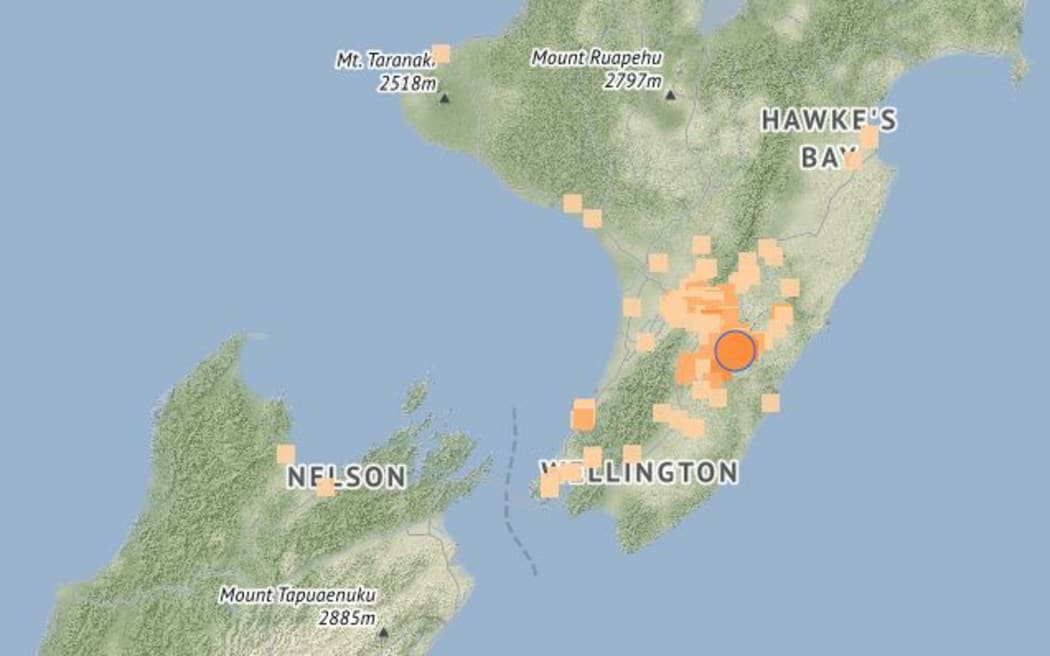 Map showing centre of 4,2 quake on Monday 13 November.