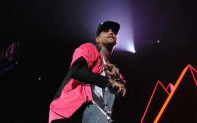 Chris Brown on stage in New York City in October 2014.