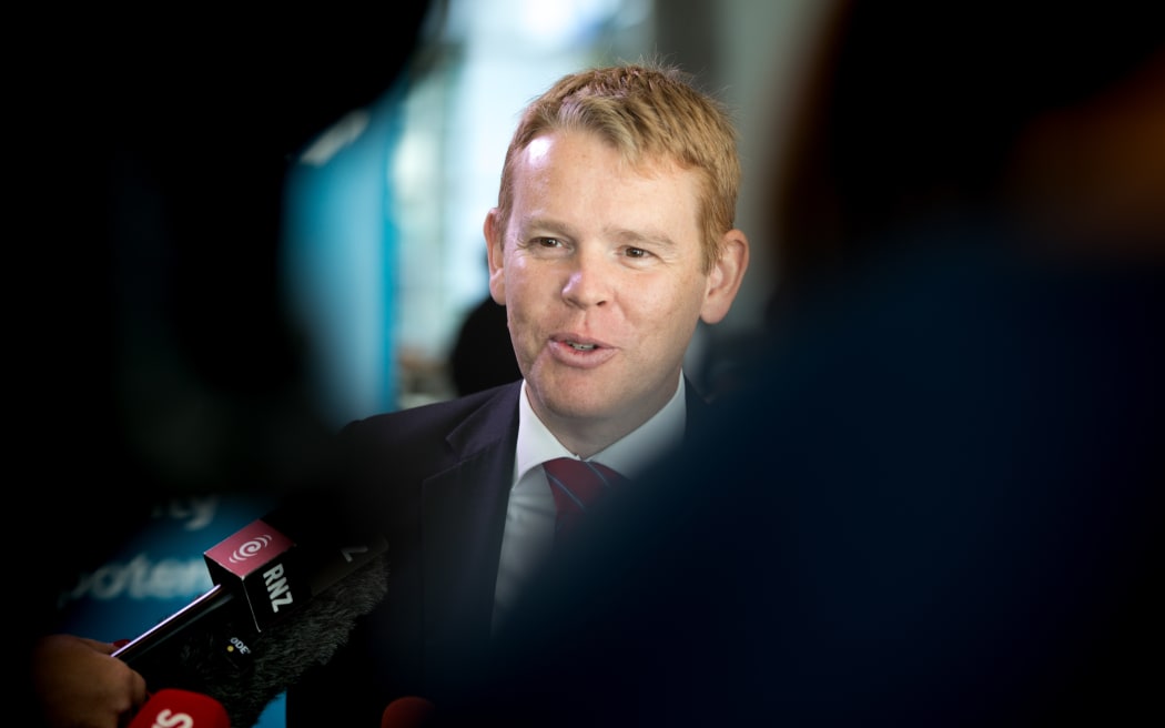 Chris Hipkins, Minister of Education, speaking to media after the Prime Minister's first major speech of the year.