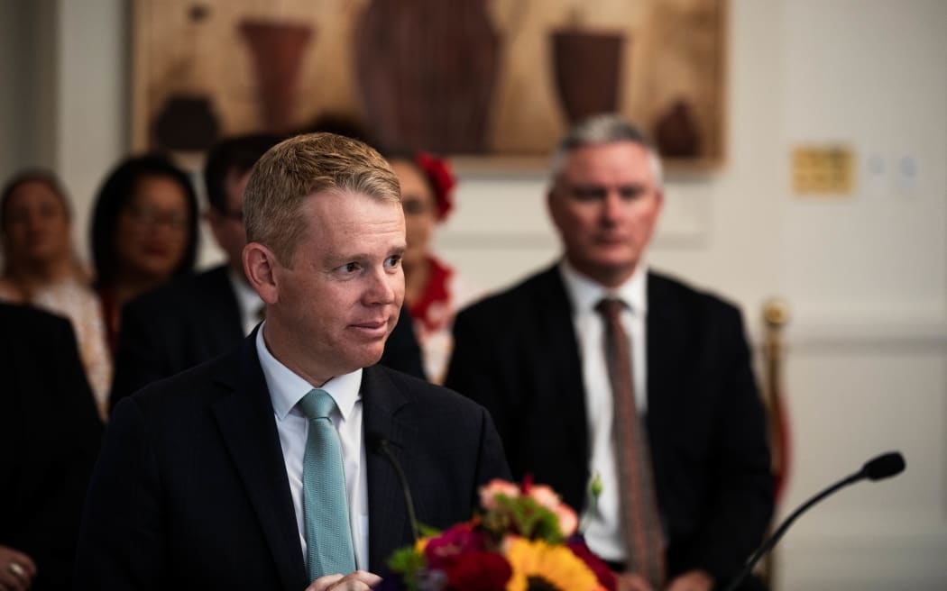 Chris Hipkins being sworn in as PM