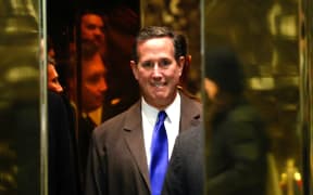 Rick Santorum arriving for a meeting with Donald Trump after his election in 2016.