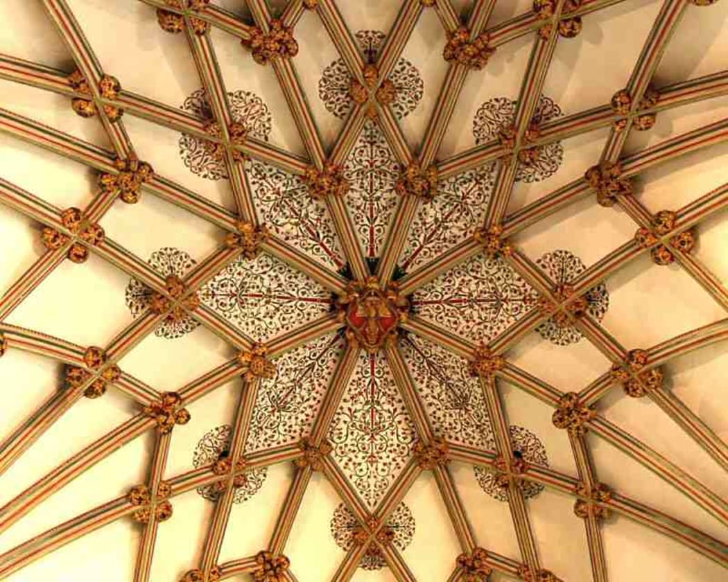 The star-shaped vault of the Lady Chapel, Wells Cathedral.