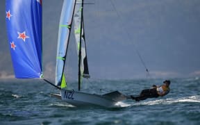 Peter Burling and Blair Tuke competing in Rio