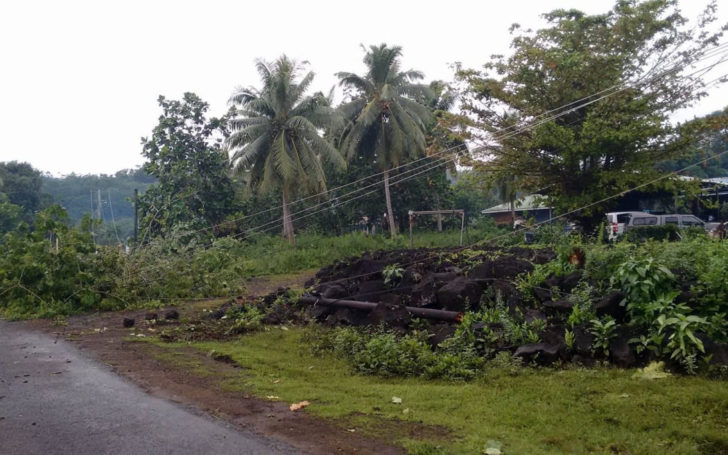 Powerlines down following tropical cyclone Amos
