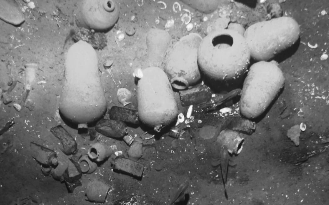 Ceramics found in the wreck of the Spanish galleon San Jose off Colombia's Caribbean coast.