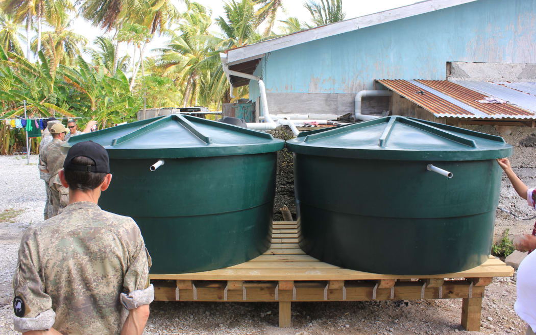 Water tanks in Penrhyn, Cook Islands