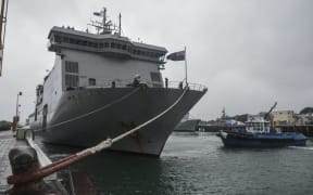 The HMNZ Canterbury at Devonport Naval Base in Auckland.