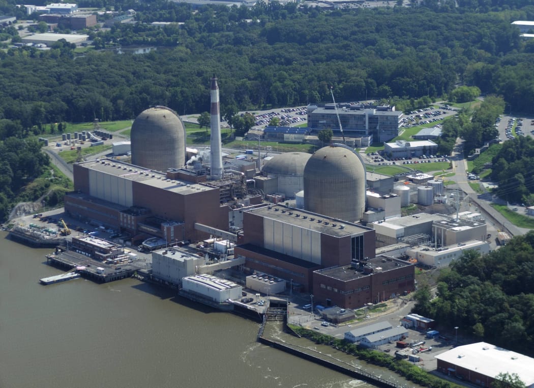 An aerial view of the Indian Point Nuclear power plant on the Hudson River in Buchanan, New York (file photo - 2001).