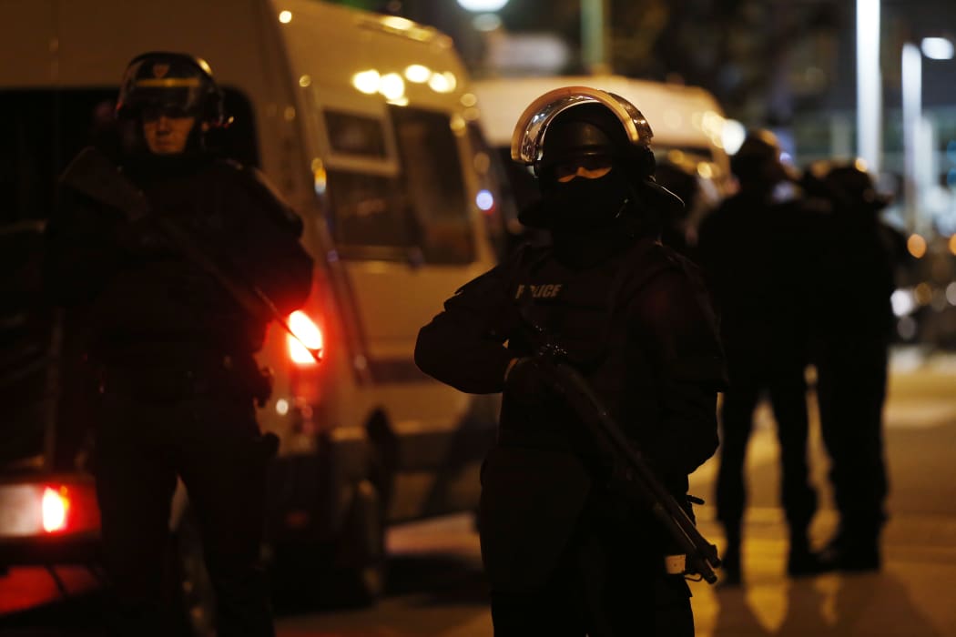 Police operation in Saint-Denis, near Paris on November 18, 2015, five days after Paris terror attacks.