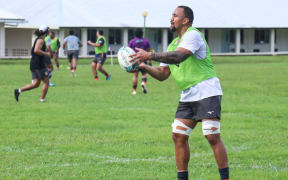 Nasi Manu training with the Tongan team earlier in the week