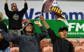 Chiefs fans celebrate victory, 
Chiefs v Blues, Super Rugby Aotearoa. FMG Stadium, Hamilton. New Zealand. Saturday 27 March 2021. Â© Copyright Photo: Andrew Cornaga / www.photosport.nz