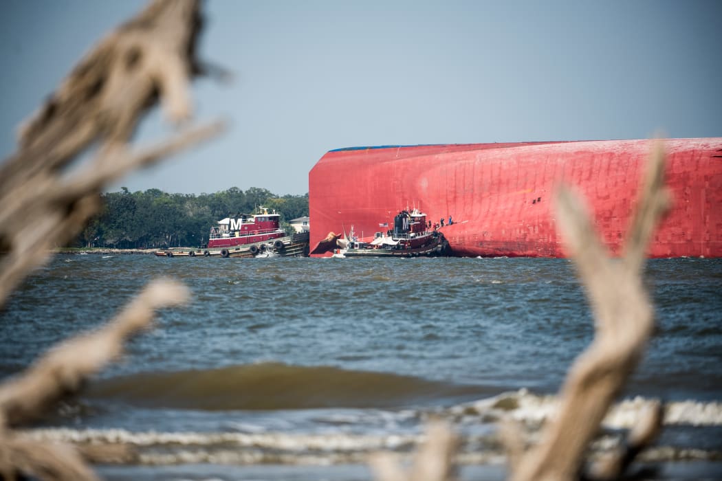 Capsized Golden Ray cargo ship US Coastguard saves trapped crew