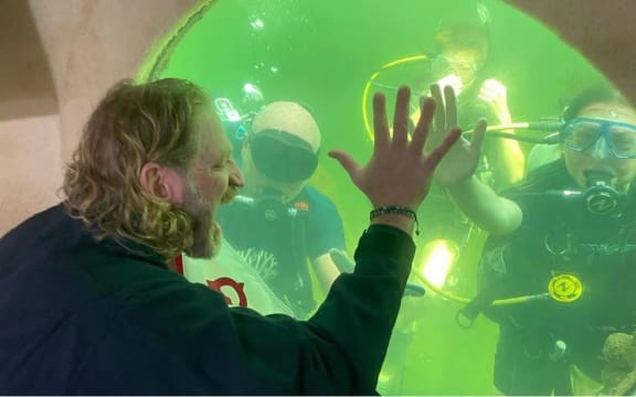 Joseph Dituri in his underwater cabin