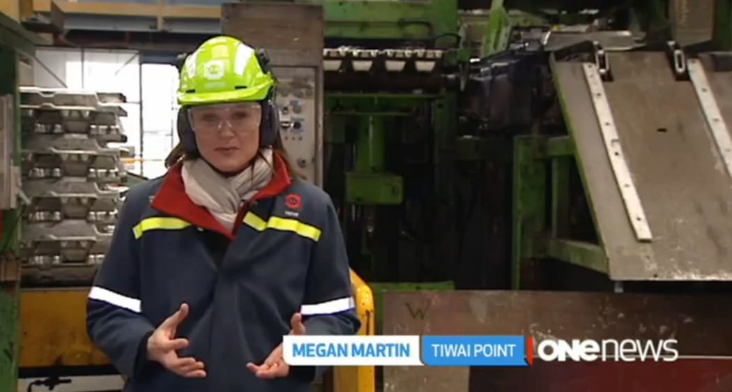 TVNZ reporter Megan Martin reports from the Tiwai Point Aluminium Smelter near Bluff.