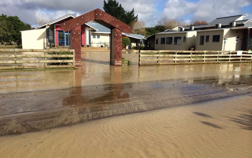 The flooded kura kaupapa in Whanganui