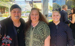 Whakatāne Māori wards campaigners Toni Boynton and Danae Lee (centre and left) are excited there may soon be Māori wards on the Whakatāne District Council following Local Government Minister Nanaia Mahuta’s (left) announcement the government will be looking at changing the law.