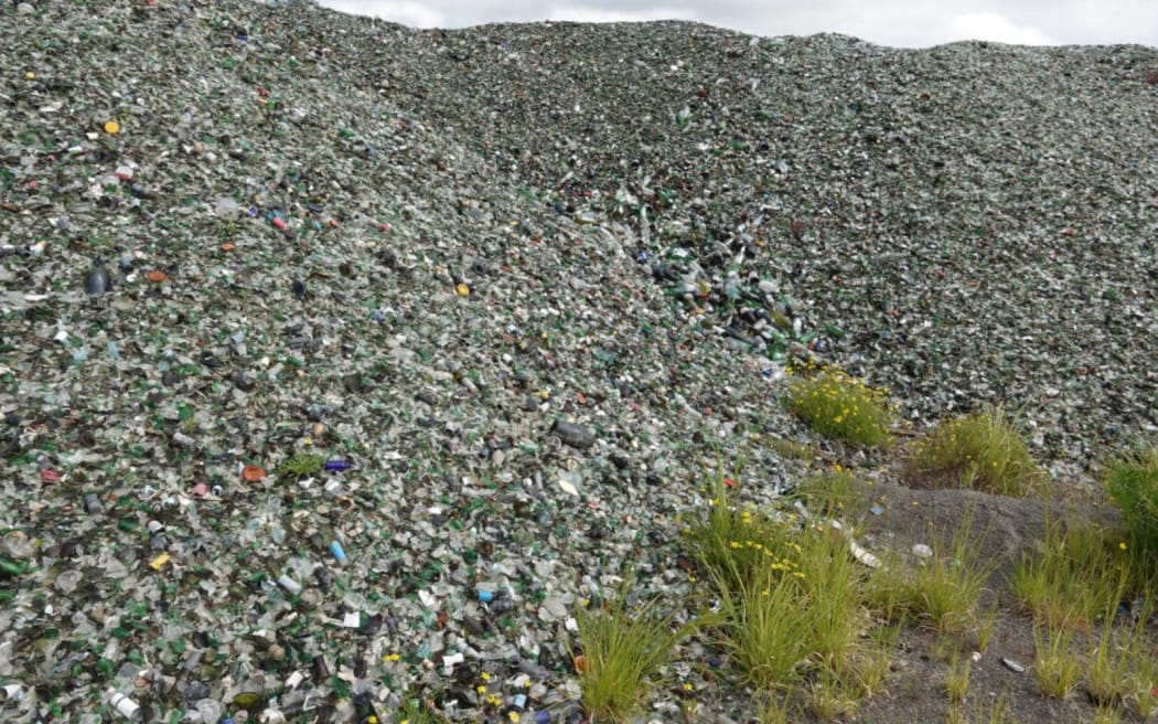 Some of the 5000 cubic metres of glass saved from going to landfill.