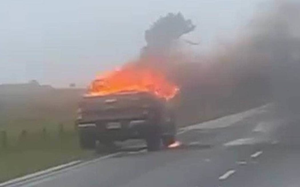 Caleb Harris survived his ute being struck by lightning on the West Coast.