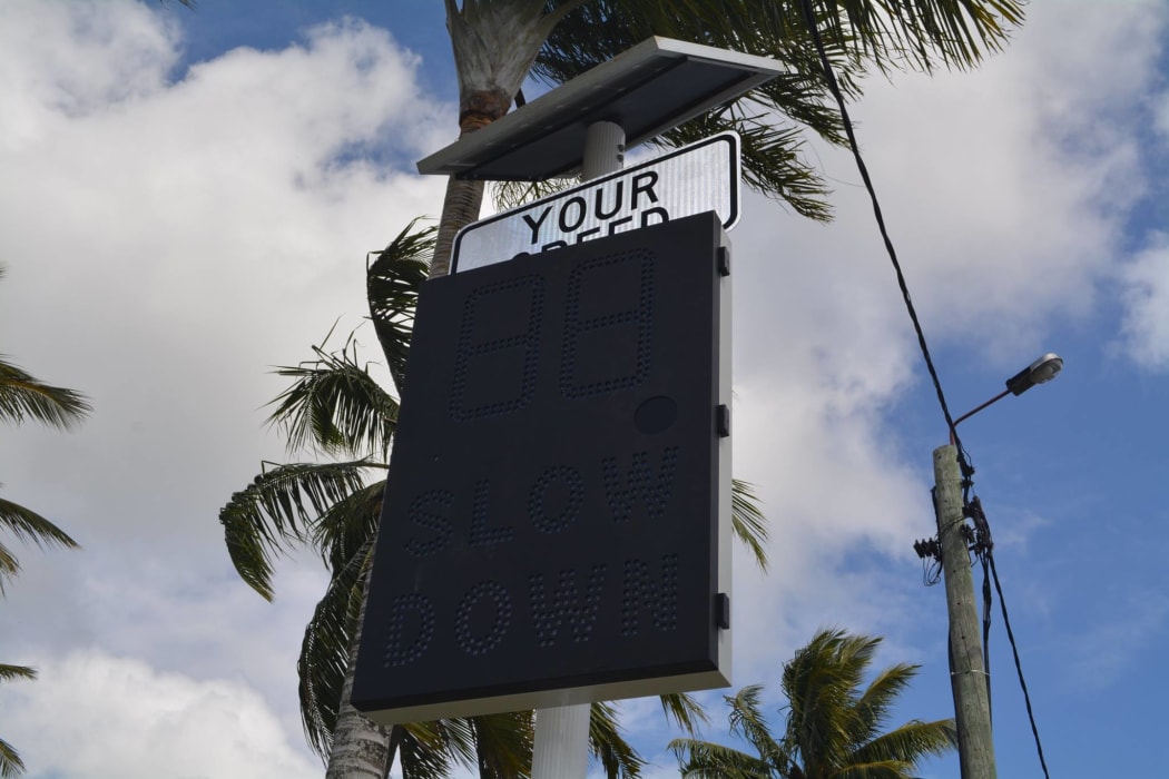 Rarotonga radar speed sign