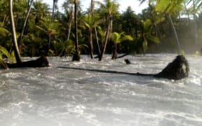 High tides in Kili Island, Marshall Islands, February 2015.