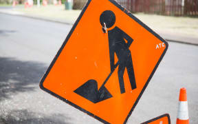 A road works sign