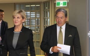 Australian Foreign Minister Julie Bishop and New Zealand Foreign Minister Winston Peters.