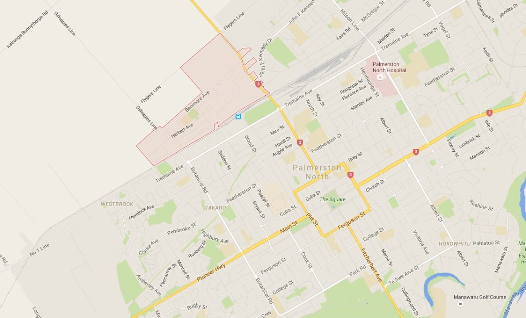 Cloverlea, Palmerston North (highlighted in red).