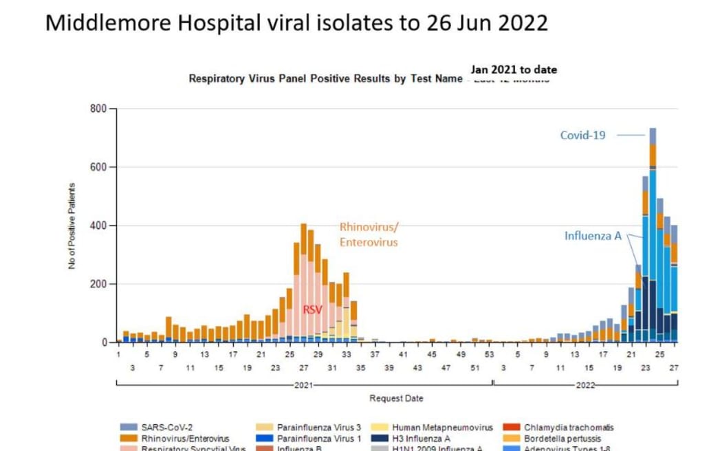 Middlemore Hospital flu cases graph