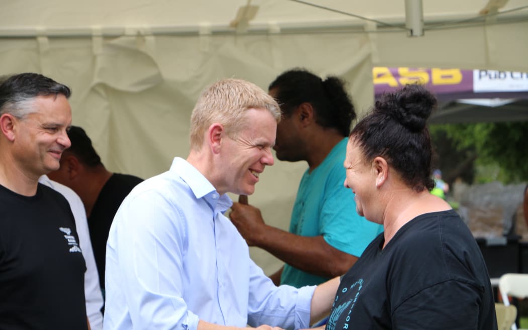 Prime Minister Chris Hipkins at Waitangi on 3 February.