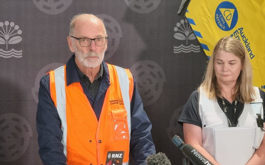 Auckland Mayor Wayne Brown updating Auckland's emergency management as Cyclone Gabrielle hits on February 12.