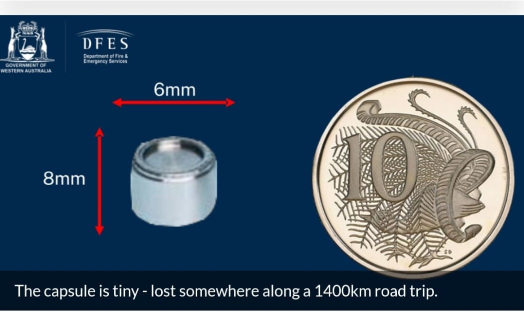 Australian officials and specialist are searching for this tiny radioactive capsule that was lost in transit more than two weeks ago.