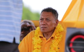 31 March 2019 - Peter Shanel Agovaka awaits his turn to speak at a political rally just days out from the election on 3 April. He was subsequently re-elected for a fourth term as MP for Central Guadalcanal.