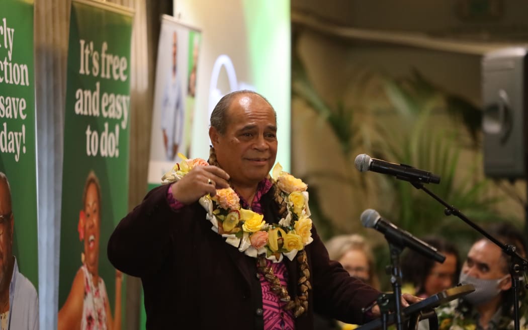 Associate Minister of Health Aupito William Sio at the bowel cancer screening campaign launch.