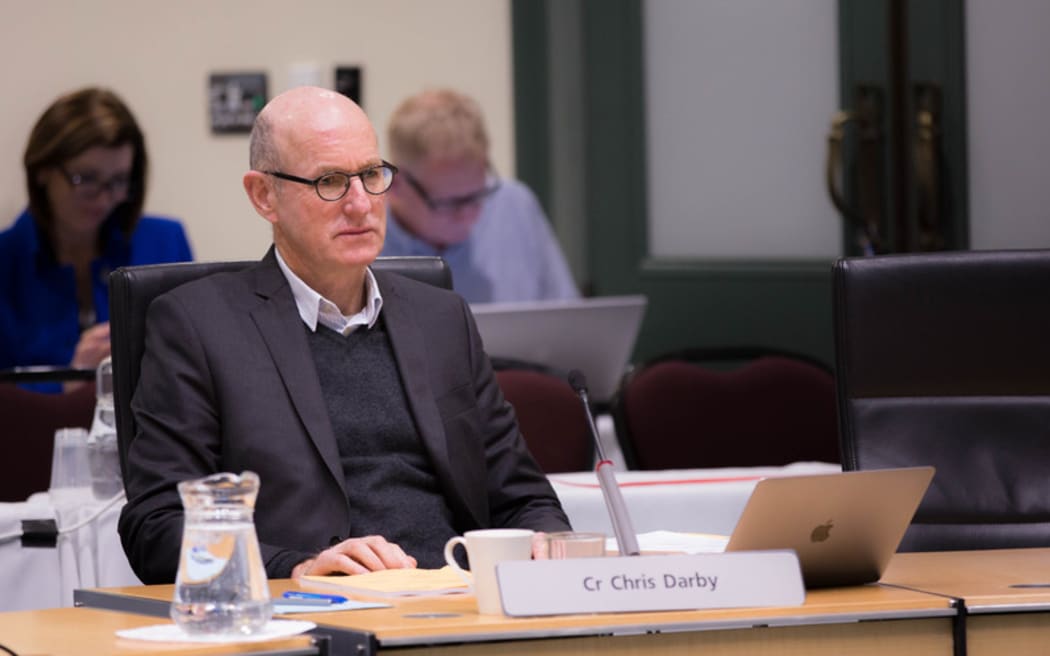 Chris Darby at a Council meeting about the Unitary Plan. 10 August 2016.