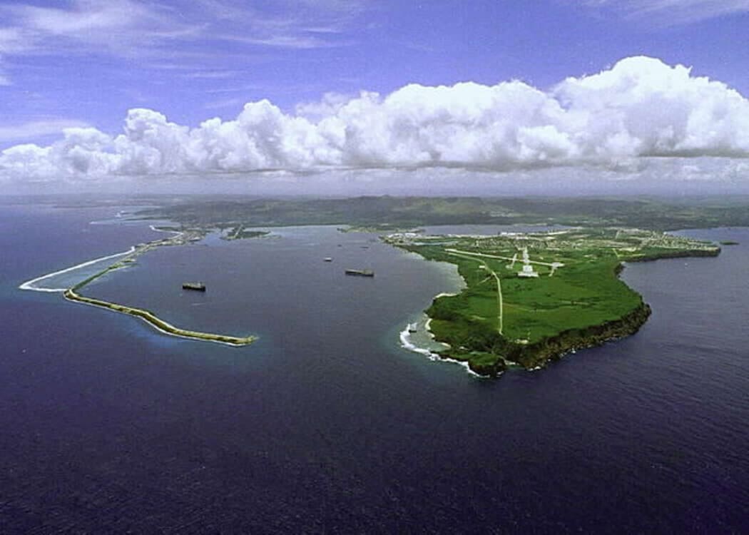 The US Naval base at Orote Peninsula, Guam