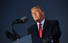 US President Donald Trump speaks during a rally at Pittsburgh-Butler Regional Airport in Butler, Pennsylvania on October 31, 2020. (Photo by MANDEL NGAN / AFP)