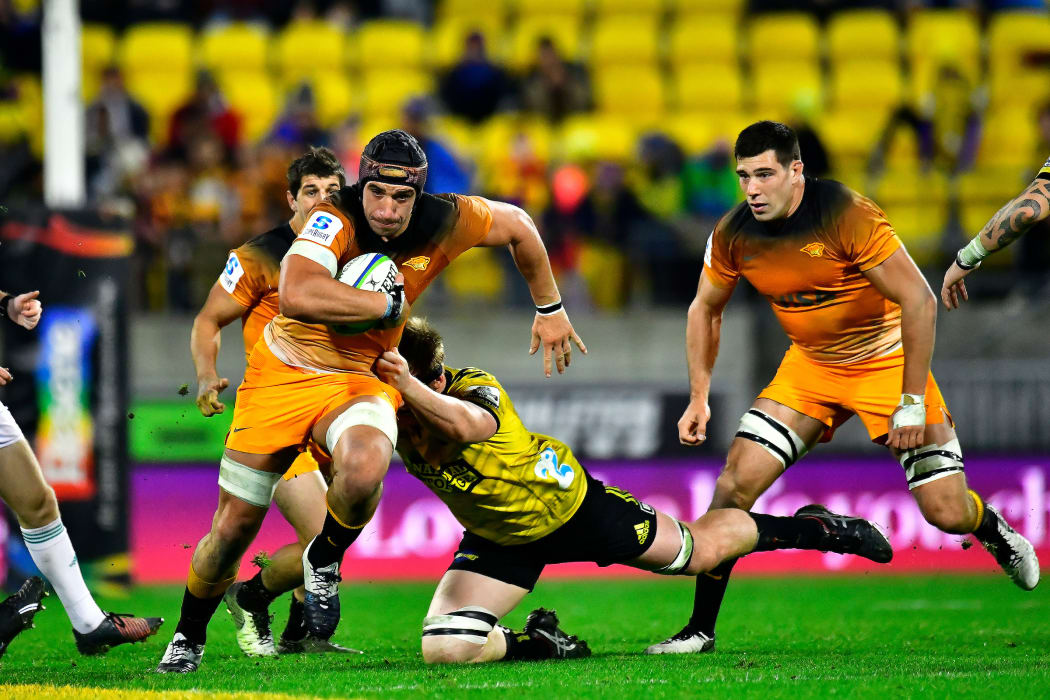 Jaguares Tomas Lavanin in action during the Super Rugby game between Hurricanes vs Jaguares.