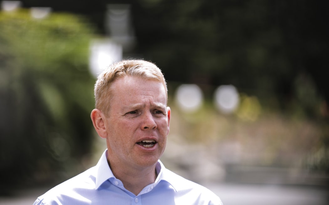 Chris Hipkins speaks to media after being confirmed as sole contender for the Labour Party leadership.