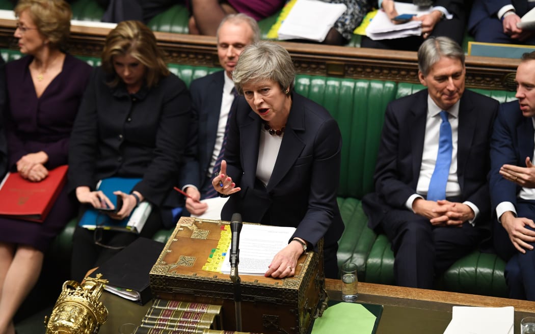 Britain's Prime Minister Theresa May speaking during Prime Minister's Questions in the House of Commons