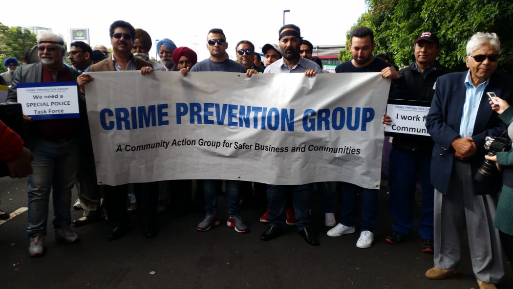 A protest in Manukau calling for more police patrols.