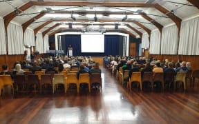 About 160 people attended the meeting at the school last night to hear from Ministry of Education and school staff.