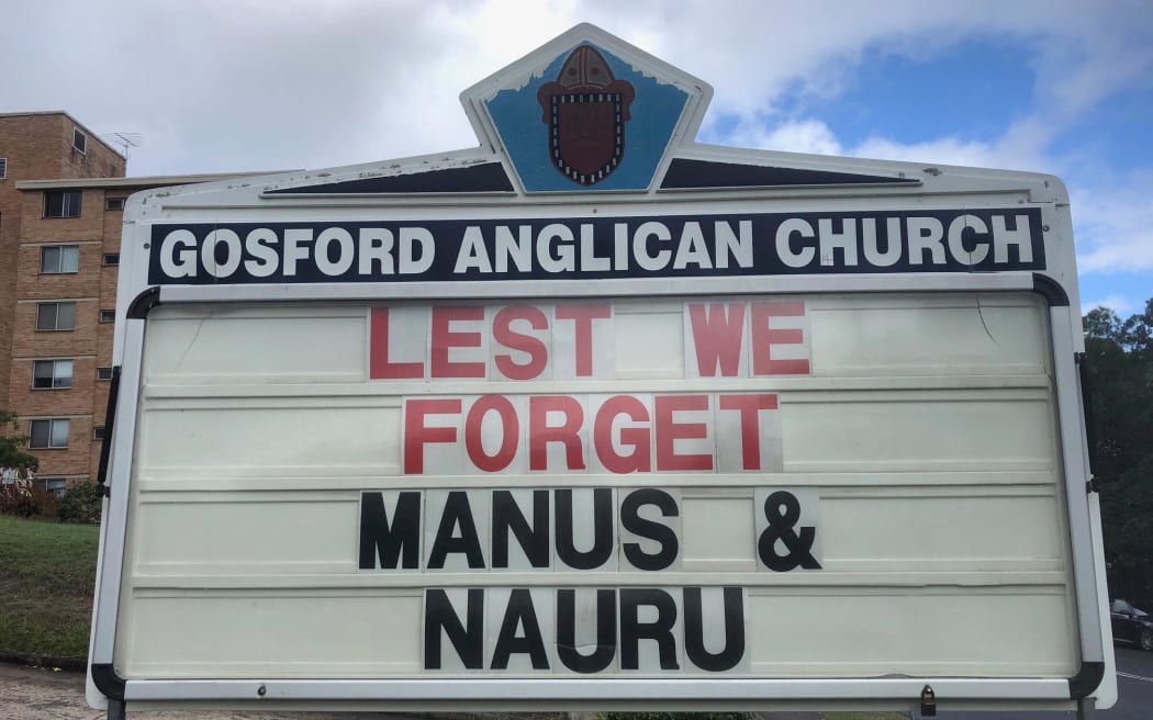 The Gosford Anglican Church's Anzac Day sign